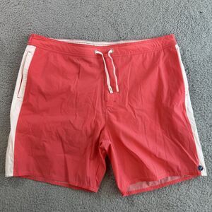 Johnnie O Swim Trunks Mens XXL‎ Red Board Shorts Drawstring Pockets Lined